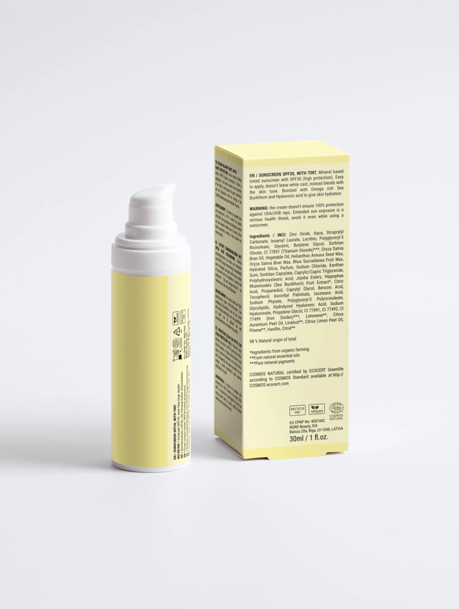 Crème Solaire SPF30 Teintée – Haute Protection & Hydratation